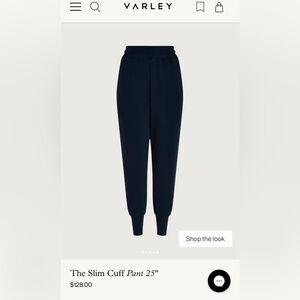 Varley Slim Cuff Pant 25" Navy Track Joggers
